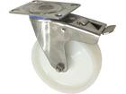 KELFORT Zwenkwiel met rem wit RVS 125 KG 80 MM