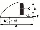 DX Deurstopper met zwarte zijbuffer inliggend rvs 45X25 MM