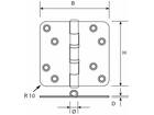 DX Kogelscharnier rond RVS h367-76763103 76X76 MM