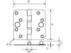 DX VH kogelscharnier doorgezet rond verzink staal verzinkt 89X89 MM