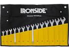 Ironside Ring-steeksleutelset chroom in foudraal 12+2-delig