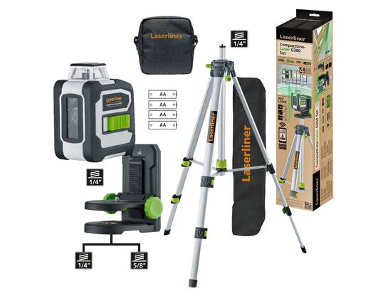 Laserliner CompactLine-Laser G360 Set 150 cm (BLE, Kompaktstativ 150cm)