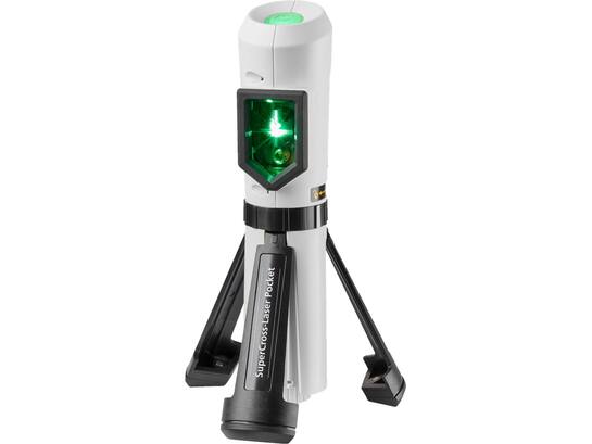 Laserliner SuperCross-Laser Pocket (cool grey, cable, pouch, in stage display)