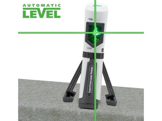 Laserliner SuperCross-Laser Pocket (cool grey, cable, pouch, in stage display)