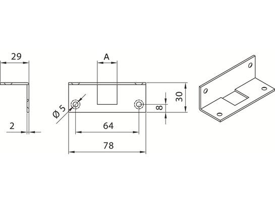 DX Hoeksluitplaat voor pompespagnolet hsp 10 10X10MM