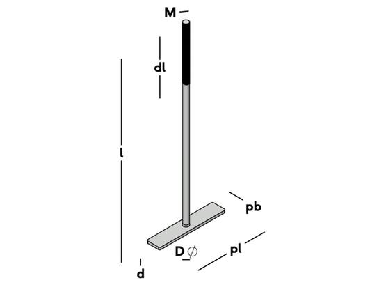 GB Muurplaatanker met plaat centrisch 400 MM