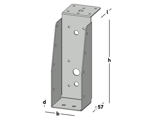 GB Balkdrager lange lip verzinkt 59X171