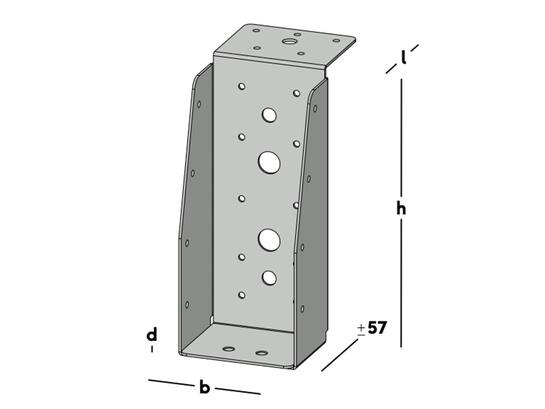 GB Balkdrager lange lip verzinkt 71X171