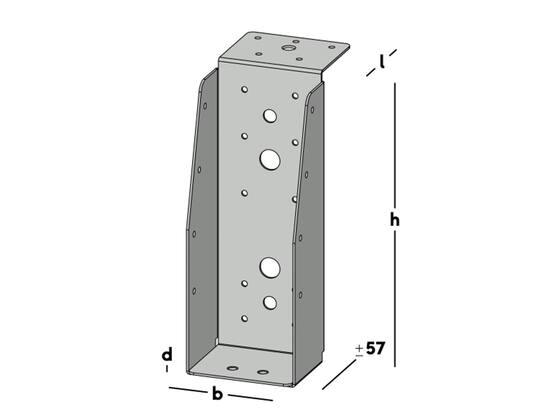 GB Balkdrager lange lip verzinkt 71X196