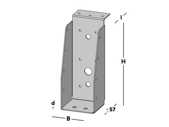 GB Balkdrager korte lip verzinkt 59X156