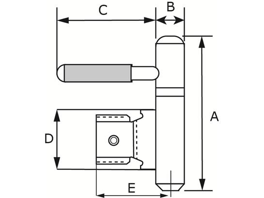 DX Inboorpaumelle zwart met verzet staal 14 MM