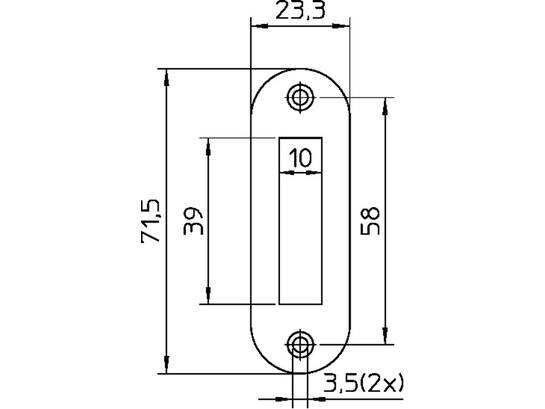NEMEF Sluitplaat kast rond RVS P 1256/17