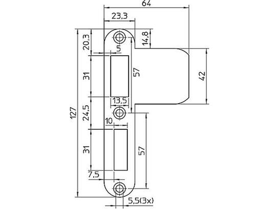 NEMEF Sluitplaat rond verlengt RVS VP1279/17 RS