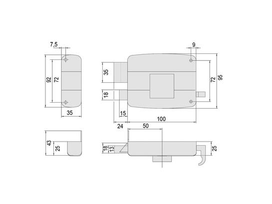 CISA Cilinderoplegslot met losse cilinder 50430-50-2 50-95 MM-LS