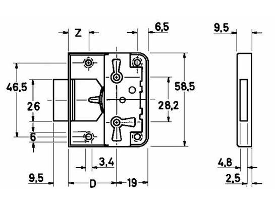 JUNIE Meubelslot opdek 704 30 MM