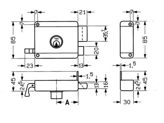 Yale Cilinderoplegslot met vaste cilinder 634-60 RS 60 mm