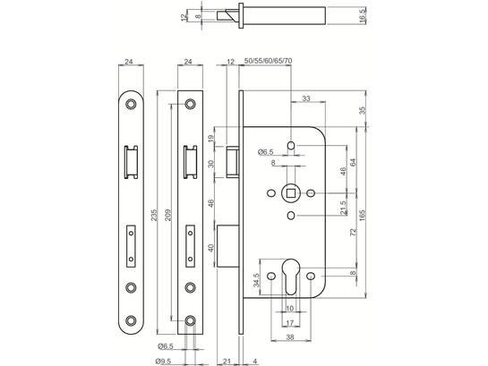 LIPS Dag en nachtslot PC RVS 2422-17T24 PC 72-50 M