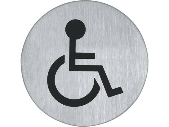 Oxloc Pictogram RVS invalidetoilet 75 mm