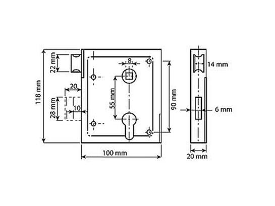 DX Poortslot PC met dagschoot uks ds pz DM 60 MM