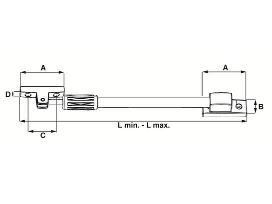 DX Raamuitzetter telescopisch zilver-antrac ruzt135se 380-550 MM