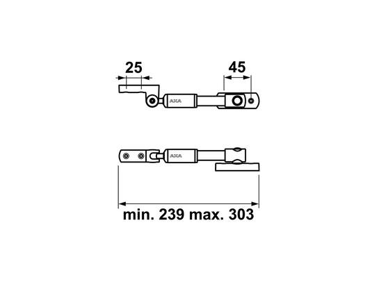 Axa Raamuitzetter telesopisch zwart 20 EX 20 CM
