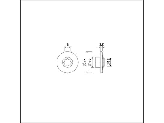 Ami Rood/wit plaatje 5 stuks 8 MM