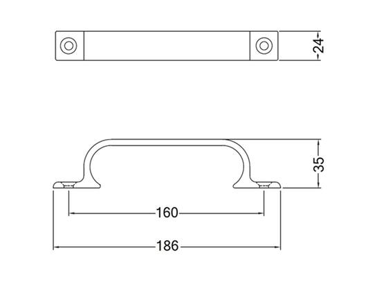 HERMETA Handgreep rond model F1 160 MM