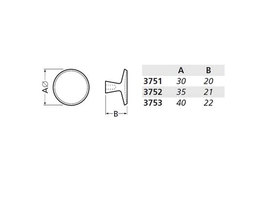 HERMETA Meubelknop F1 30 MM