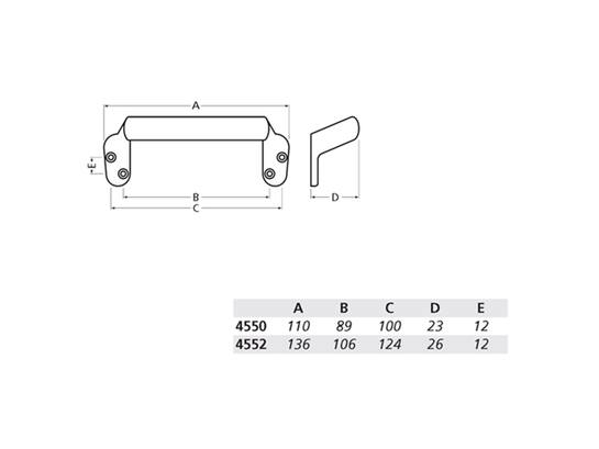 Hermeta Raamgreep F1 136 MM