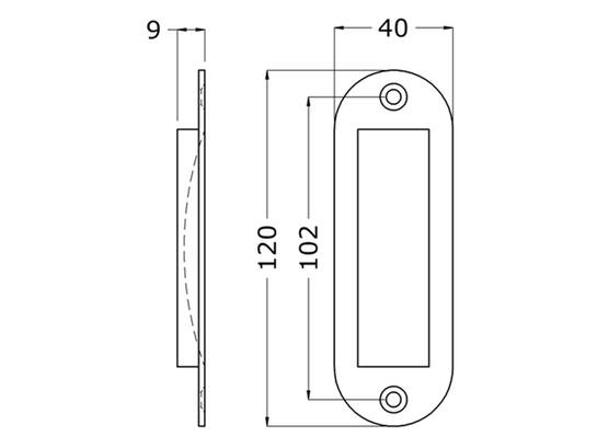 HERMETA Schuifdeurkom ovaal F1 120X40 MM
