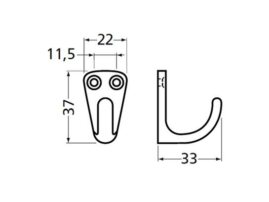 HERMETA Handdoekhaak F1