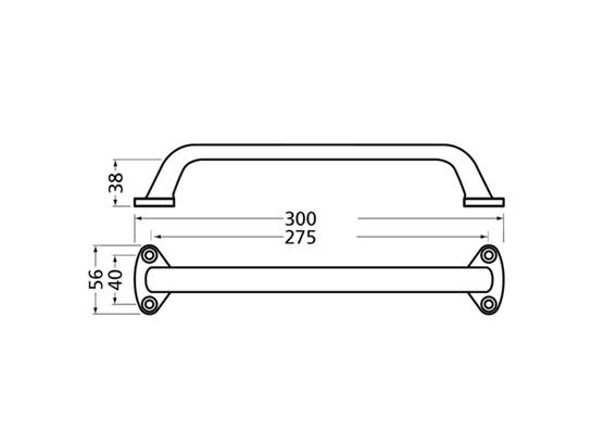 HERMETA Handgreep rond model F1 300 MM