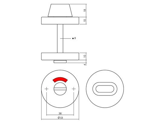 Intersteel WC-sluiting rond verdekt met metaal RVS/ 8 MM
