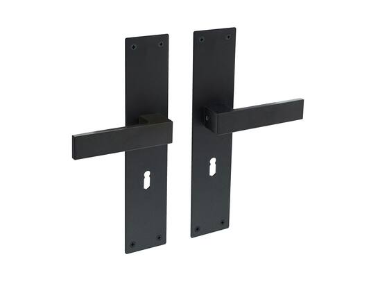 Intersteel Deurkruk op schild sleutelgat mat zwart AMSTERDAM 56MM