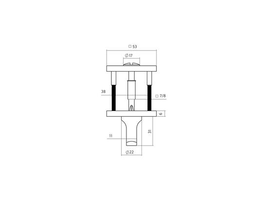 Intersteel WC-sluiting verdekt antraciet 0 53X53X6MM
