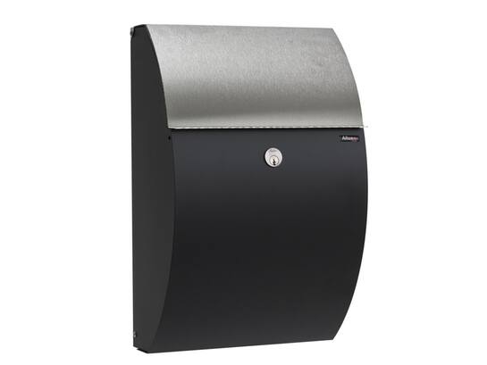 Allux Brievenbus Zwart/Rvs Klep 7000