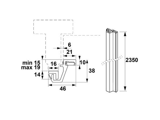 AXA Deurbeveiligingsstrip alu wit SKG* M3-EX/15-19 MM 235 CM