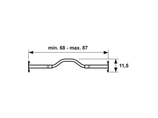 AXA Barrierestang curve wit SKG* V3 IDD 68-87 CM