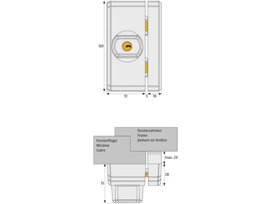 ABUS Raamslot wit FTS 96 W EK