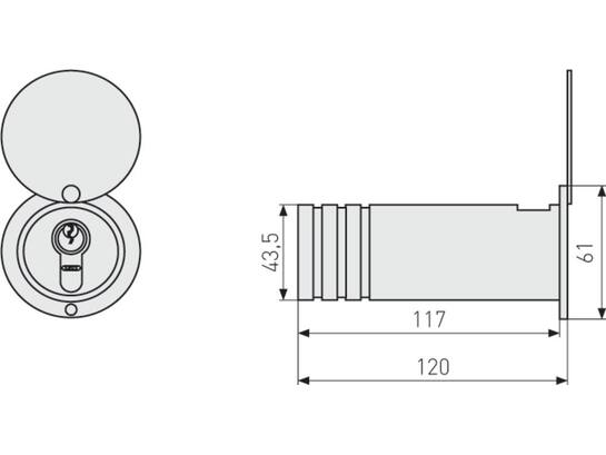 ABUS Sleutelbuis met cilinderafdekking H729 KEY SAFE