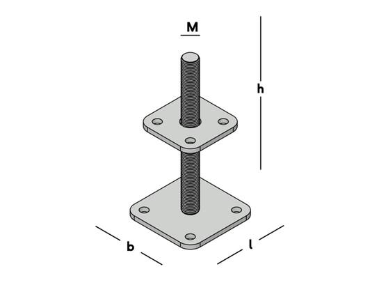 GB Pergolasteun verticaal verstelbaar 100X100MM