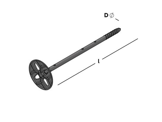 GB Isolatieplug zwart met vaste schotel UNI-FLEXPLUG 8X200MM 250st