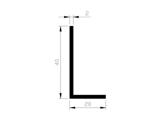 ALUART Hoekprofiel aluminium 3 METER 40X20X2