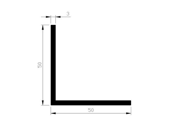 ALUART Hoekprofiel aluminium 3 METER 50X3