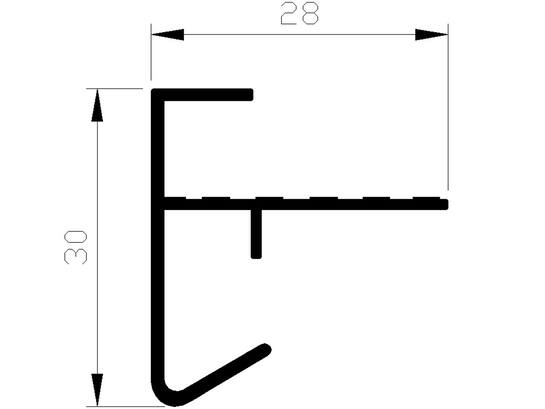 ALUART Dakrandprofiel aluminium 2,5 METER 30X28-2.5M