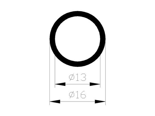 ALUART Buisprofiel rond aluminium 2 METER 16X1.5