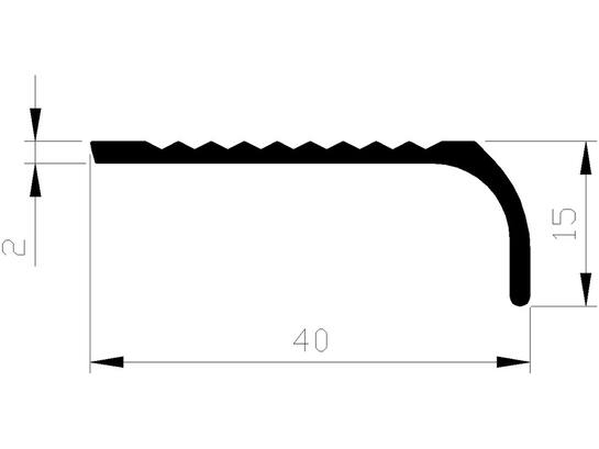 ALUART Trapkantprofiel aluminium 2 METER 40MM