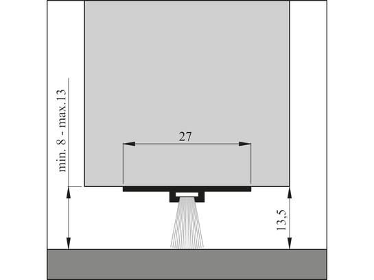 Ellen Dorpelprofiel met borstel invisible 100 CM