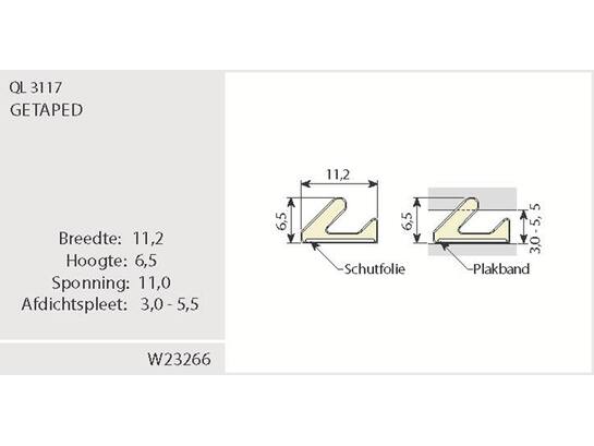 Q-LON Tochtstrip zelfklevend wit 3117 (11,2X6,5MM) 7 METER