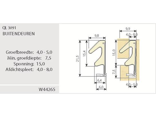 Q-LON Tochtstrip zelfklevend zwart 3091 7 METER